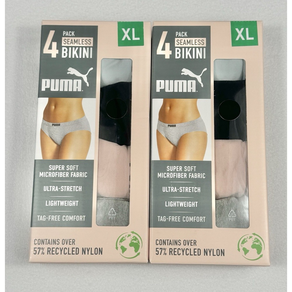 Puma Seamless Bikini Underwear Women's Size XL (16–18) 6-Pack x2‎ = 12 Totall